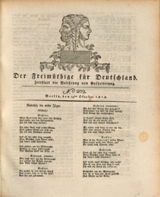 Der Freimüthige für Deutschland Dienstag 19. Oktober 1819