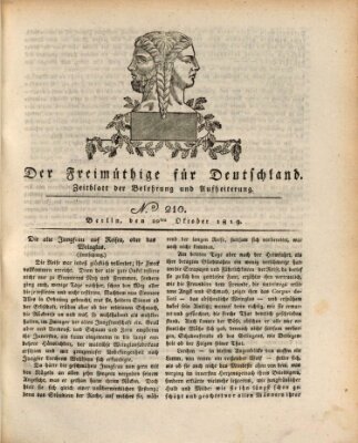 Der Freimüthige für Deutschland Mittwoch 20. Oktober 1819