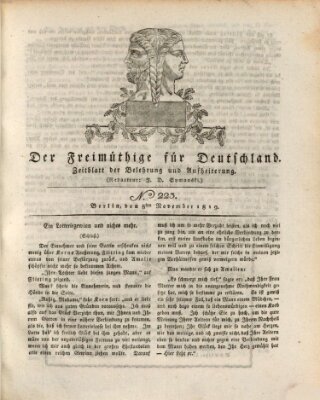 Der Freimüthige für Deutschland Montag 8. November 1819