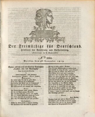 Der Freimüthige für Deutschland Dienstag 9. November 1819