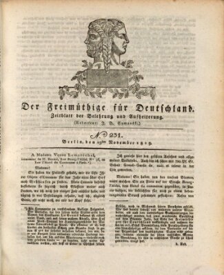 Der Freimüthige für Deutschland Freitag 19. November 1819