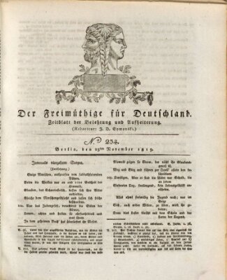 Der Freimüthige für Deutschland Dienstag 23. November 1819