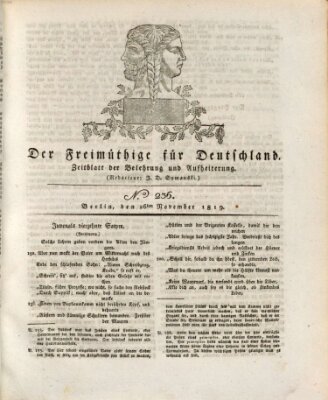 Der Freimüthige für Deutschland Freitag 26. November 1819