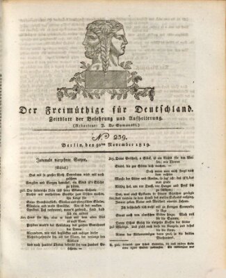 Der Freimüthige für Deutschland Dienstag 30. November 1819