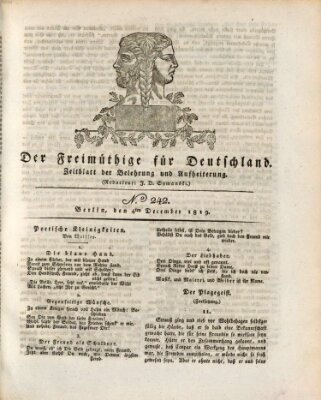 Der Freimüthige für Deutschland Samstag 4. Dezember 1819