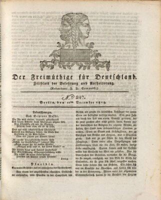 Der Freimüthige für Deutschland Samstag 11. Dezember 1819