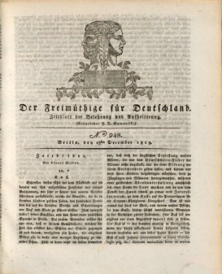 Der Freimüthige für Deutschland Montag 13. Dezember 1819