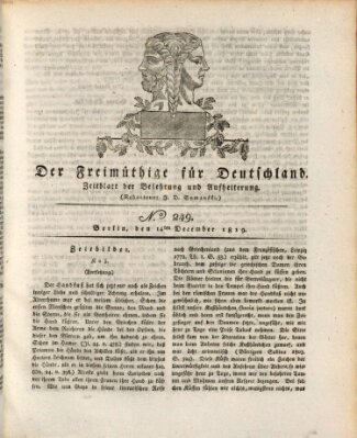 Der Freimüthige für Deutschland Dienstag 14. Dezember 1819