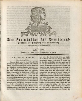 Der Freimüthige für Deutschland Freitag 17. Dezember 1819