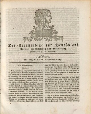 Der Freimüthige für Deutschland Dienstag 21. Dezember 1819