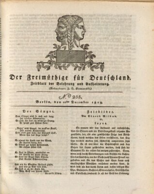 Der Freimüthige für Deutschland Mittwoch 22. Dezember 1819