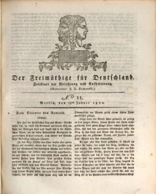 Der Freimüthige für Deutschland Samstag 15. Januar 1820