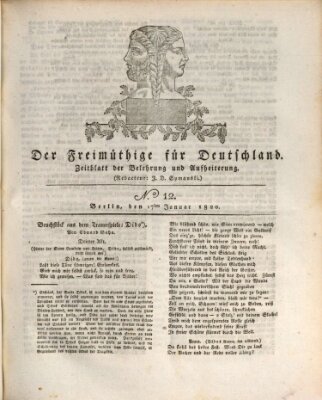 Der Freimüthige für Deutschland Montag 17. Januar 1820