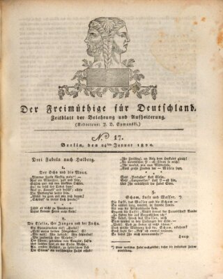 Der Freimüthige für Deutschland Montag 24. Januar 1820