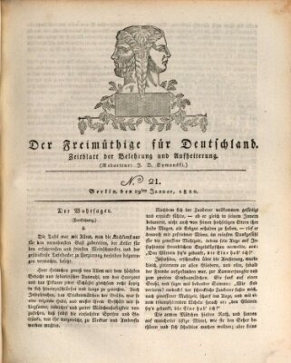 Der Freimüthige für Deutschland Samstag 29. Januar 1820