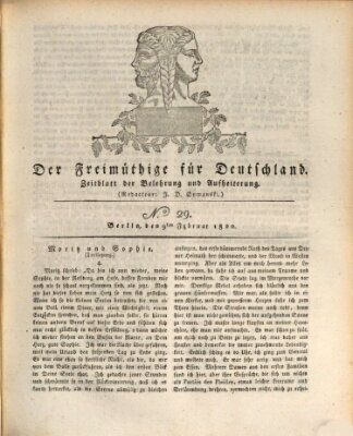 Der Freimüthige für Deutschland Mittwoch 9. Februar 1820