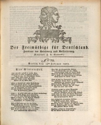 Der Freimüthige für Deutschland Montag 14. Februar 1820