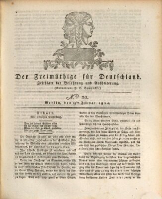 Der Freimüthige für Deutschland Freitag 18. Februar 1820