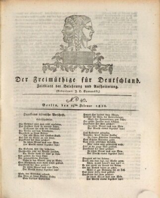 Der Freimüthige für Deutschland Freitag 25. Februar 1820