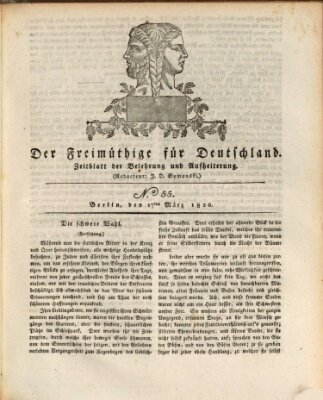 Der Freimüthige für Deutschland Freitag 17. März 1820