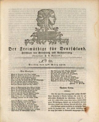 Der Freimüthige für Deutschland Freitag 24. März 1820