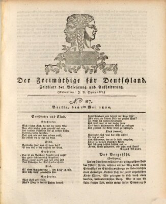 Der Freimüthige für Deutschland Montag 1. Mai 1820