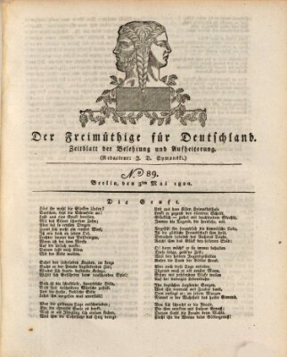 Der Freimüthige für Deutschland Mittwoch 3. Mai 1820