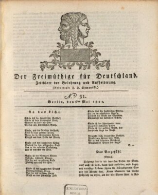 Der Freimüthige für Deutschland Samstag 6. Mai 1820