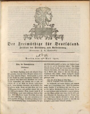 Der Freimüthige für Deutschland Samstag 13. Mai 1820