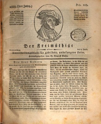 Der Freimüthige oder Unterhaltungsblatt für gebildete, unbefangene Leser Donnerstag 3. Juli 1823