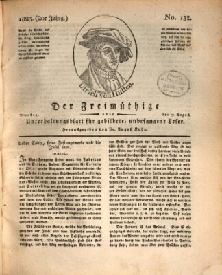 Der Freimüthige oder Unterhaltungsblatt für gebildete, unbefangene Leser Dienstag 19. August 1823