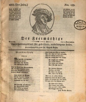 Der Freimüthige oder Unterhaltungsblatt für gebildete, unbefangene Leser Montag 1. September 1823