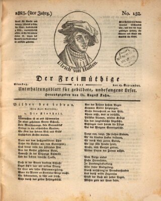 Der Freimüthige oder Unterhaltungsblatt für gebildete, unbefangene Leser Dienstag 23. September 1823