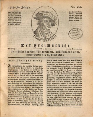 Der Freimüthige oder Unterhaltungsblatt für gebildete, unbefangene Leser Montag 29. September 1823