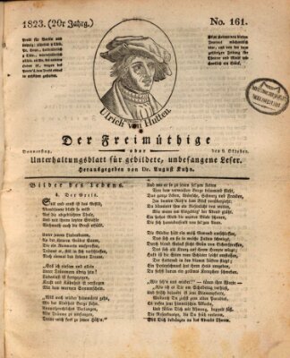 Der Freimüthige oder Unterhaltungsblatt für gebildete, unbefangene Leser Donnerstag 9. Oktober 1823