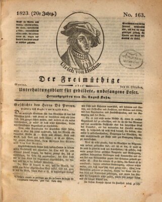 Der Freimüthige oder Unterhaltungsblatt für gebildete, unbefangene Leser Montag 13. Oktober 1823