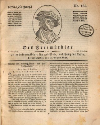 Der Freimüthige oder Unterhaltungsblatt für gebildete, unbefangene Leser Donnerstag 16. Oktober 1823