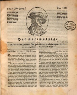 Der Freimüthige oder Unterhaltungsblatt für gebildete, unbefangene Leser Freitag 24. Oktober 1823