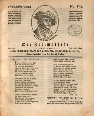 Der Freimüthige oder Unterhaltungsblatt für gebildete, unbefangene Leser Freitag 31. Oktober 1823