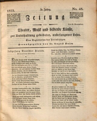 Der Freimüthige oder Unterhaltungsblatt für gebildete, unbefangene Leser Samstag 29. November 1823