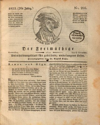 Der Freimüthige oder Unterhaltungsblatt für gebildete, unbefangene Leser Donnerstag 25. Dezember 1823