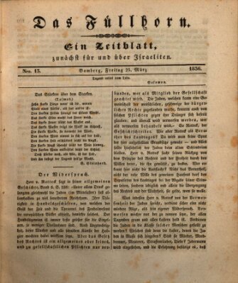 Das Füllhorn Freitag 25. März 1836