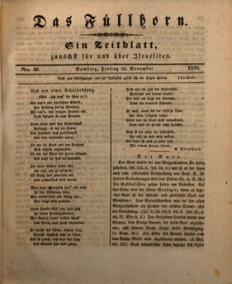 Das Füllhorn Freitag 25. November 1836