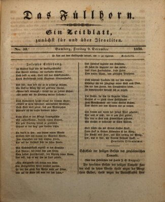 Das Füllhorn Freitag 9. Dezember 1836