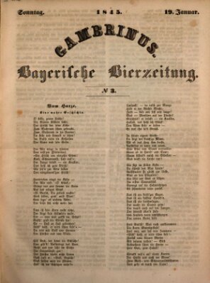 Gambrinus Sonntag 19. Januar 1845