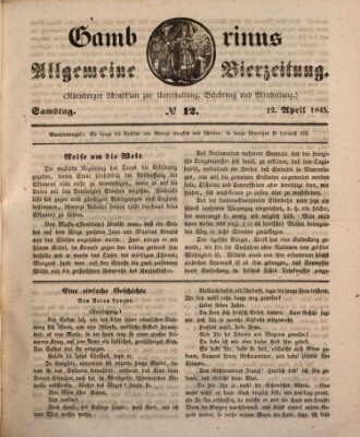 Gambrinus Samstag 12. April 1845