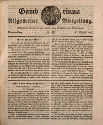 Gambrinus Donnerstag 17. April 1845