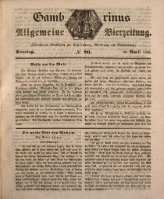 Gambrinus Sonntag 20. April 1845