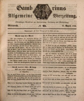 Gambrinus Mittwoch 23. April 1845