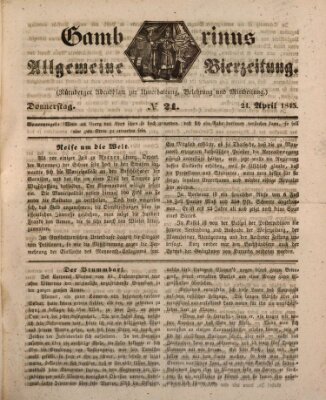 Gambrinus Donnerstag 24. April 1845